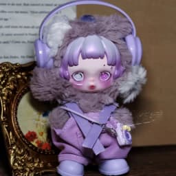 Doll Clothes For Skullpanda V3 You Found Me Series Ratty Bear Purple Dress Replacement10cm Mini Doll Outfit Accessories Gifts