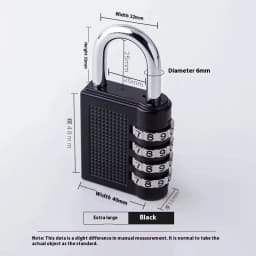 4 Digit Zinc Alloy Combination Lock Padlock Luggage Anti-theft Weatherproof Security Outdoor Gym Safely Code Door Lock Black