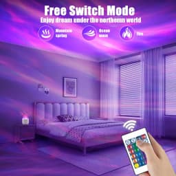 LED Starry Sky Aurora Projector Light 16 Colors Night Light with Remote USB Powered Auto Rotate RGB Ambient Light Birthday Gift
