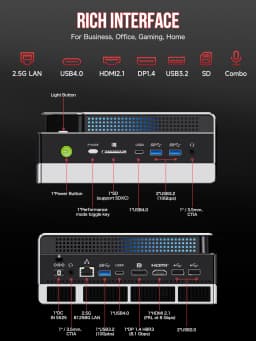 GMKtec EVO-X2 AMD R AI Max+ 395 Mini PC 16-core 32-thread 64GB LPDDR5X 1TB SSD Gaming Computer PC with AMD XDNA 2 NPU Mini PC