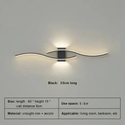 Modern LED Wall Lamp Simple Lines 60/80cm Available Three Colors Bedroom Bedside TV Wall Corridor Indoor Lighting Fixtures