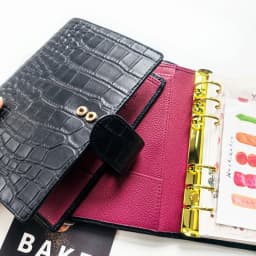 Genuine Leather A6 Personal Notebook Diary Planner Croc Grain 26mm Rings Journal Stationery Notepad Agenda Organizer Big Pocket
