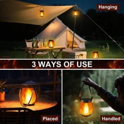 Solar Flickering Flame Lights Hanging Solar Powered Lantern Patio Porch Garden Decoration Camping Light Outdoor Table Decor