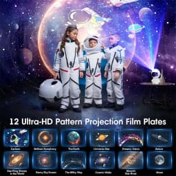 Astronaut Galaxy Projector, Star Projectors with 12 Space Films, Planetarium Light Ceiling Nebula, Kids Room Decor