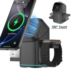 3 in 1 Wireless Charging Station for Apple15W Fast Magnetic Wireless Charger Stand for Magsafe iPhone 17/16/15/14/13/12 Pro Max