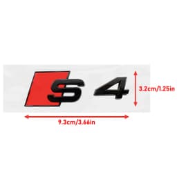 Glossy Black 192mm 275mm Car Styling Hood Front Bonnet Grill Rear Trunk S4 Badge Emblem Stickers For Audi S4 2010-2019 Accessory