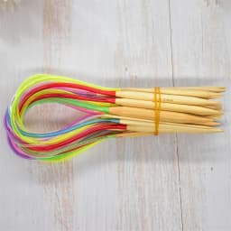 18Pcs/Set Circular Knitting Needles Bamboo Crochet Sewing Knitting Double Cusp Hooks Soft Tube Needle Craft Tools Set 40-120cm