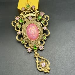 Cross-border Luxury Palace Baroque Large Gemstone Brooch Vintage Style Men's and Women's Coat Coat Brooch Accessories