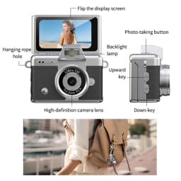 1080P Thumb Mini Camera Keychain Digital Camera Retro Camera HD Photo Travel Outdoor With Screen Support Memory Card for Kids