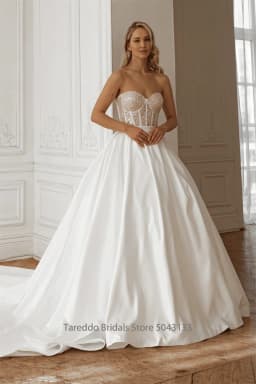 Customized Off Shoulder Two Pieces Wedding Dress Adorned with Glitter Detachable Skirt 2 in1 Gown for Bride