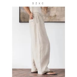 21 Count Ramie Elastic Waist Plus Size Casual Pants Loose Linen Women's Trousers 2026 Spring/Summer Women's Fashion