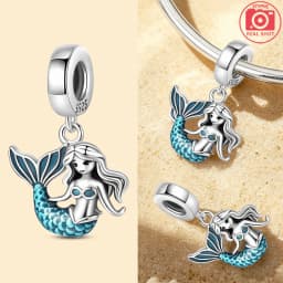 925 Sterling Silver Ocean Series Blue Turtle Starfish Shell Fit Original Bracelet Charms for Women diy Fine Jewelry Gifts