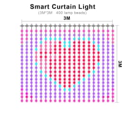 2PCS Smart Curtain Lights LED RGB String Lights with Music Sync APP Remote Control Fairy Lights for Bedroom Party Garden Decor