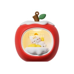 Fruit-Shaped House Christmas Night Light,Sleepy Cat Atmosphere Lamp Touch Control,USB Rechargeable LED Bedside Lamp with 3-Level