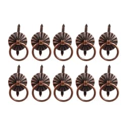 Vintage Bronze Iron Handle Jewelry Wine Gift Box Handle Pull Wooden Case Knob Round Ring Drawer Kitchen Small Pulls Silver Gold