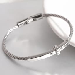 Trendy Braided Wire Bracelet with Metal Bar Accent - Durable Magnetic Lock Jewelry for Men & Women
