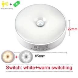 Night Light Motion Sensor Light USB LED Lamp With Switch Rechargeable Inductor Lights For Kitchen Stairs Hallway Closet Bedroom