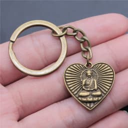 Buddha Keychain Keyring Spiritualist Key Ring Gift For Men Women Friend Car Key Chain Ring Holder Souvenir For Gift