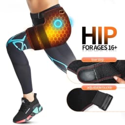 Cordless Heated Hip Support Brace with Massager Relief Lower Back Hip Heating Massage Support Hips Muscle Relaxation