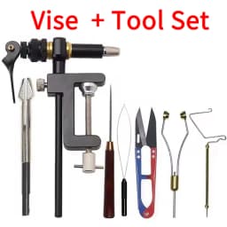 Elllv 360° Rotation Assist Hook Binding Vise/ Fly Tying C-Clamp Vise with Hardened Steel Jaws Fishing Lure Making Tools