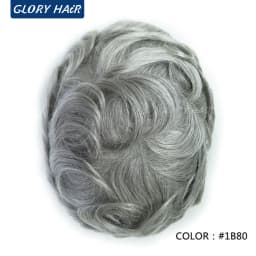 OS106 0.05-0.06mm Male Thin Skin Double Knot Hair Toupee 100% Density Indian Human Hair Prosthesis For Bald Men Hair Loss
