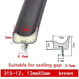 PU Foam Sound Proof Weather Draught Excluder Seal Door Window Gap Insulation V Type Strips for 8 Sizes to Choose