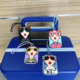 Soft Silicone Travel Luggage Tag Suitcase Identifier Tag with Lanyard Anti-lost Boarding Pass Tag Name Phone Address Label