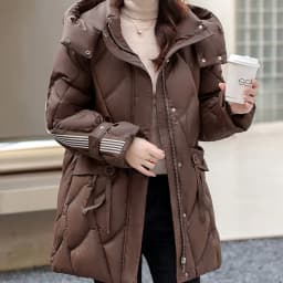 Winter Down Cotton Jacket Mid length Women's New Design sense Spliced Warm Thicken Parka Coat Female Loose Hooded Casual Jackets