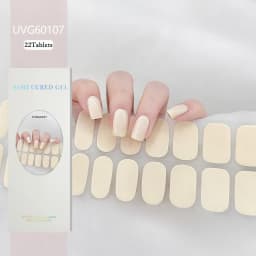 16/20/22Tips Semi-Cured Gel Nail Patch Adhesive Sliders Long Lasting Full Gel Nail Stickers DIY Manicure Harden In UV Lamp Need