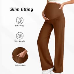 Plus Size Maternity Straight Pants 2026 Autumn Winter High Waist Pregnant Women Wide-leg Pants Outer Wear Premama Loose Trousers