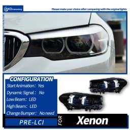AKD LED Car Lights for BMW 5 Series G30 2017-2020 G31 525i 530i 535i G38 Headlight Projector Lens Head Lamp DRL Signal Auto Accessories