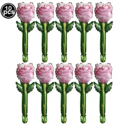 10pcs Mini Rose Flower Balloons Rose Shaped Balloons Birthday Wedding Balloon Mother's Day Decoration Baby Shower Party Supplies