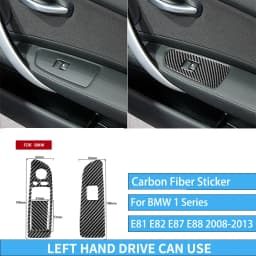 For BMW E81 E82 E87 E88 1 Series Interior Accessories 2008-2013 Gear Shift Knob Dashboard AC Outlet Carbon Fiber Cover Stickers
