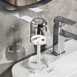 Toothbrush Holder with Dust Cover, Drainage Design, Plastic Multifunctional Bathroom Toothbrush and Cup Organizer