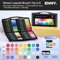 ENMY Acrylic Paint Markers Pen Soft Head Direct Liquid Graffiti Painting QuickDry Pigments Art Supplies for Felt