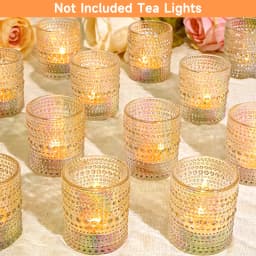 Wedding Glass Candle Holder For Table Centerpiece Decoration Mini Round Tealight Holder For Party Dinner And Festival Decoration