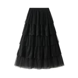 Women's High Waisted Slimming Sand Cake Skirt, Half Skirt, High-End Feeling Gauze, Long Skirt, ,summer 2026 Hundred fold skirt