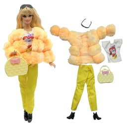 1 Set Doll Clothes Fashion Uniforms Cool Super Model Sweater Suit+Shoes for 11.5 Inch 30cm Doll Kids or Birthday Gift