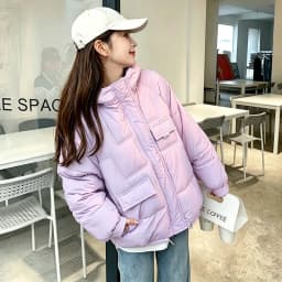 Fashionable Autumn Winter Candy Colored down Cotton Jacket Women's Korean Style Short Loose Hooded Student Cotton Coat Trendy