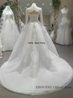 EBDOING Customized Wedding Dress A-Line Lace Sweetheart Neckline With Detachable Jacket Customized Bride Gowns