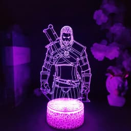 Witcher-ed Action Figure Nightlight LED Game Lamp Cool PC Decoration RGB Lighting Wild Hunt Geralt Xmas Gift for Mancave Decor
