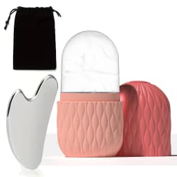 Ice Roller & Stainless Steel Gua Sha Set for Face Eye and Neck Skin Care Beauty Tools to Brighten Skin and Enhance Natural Glow
