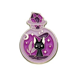 Purple Witch Magic Bottle Enamel Pin Cartoon Dream Love Potion Brooch Shirt Clothes Lapel Badge Accessories Animal Butterfly Pin
