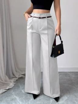 CPSYMYM Pants Summer Korean Comfortable Plain Full Length Wide Leg Vacation Pants For Women