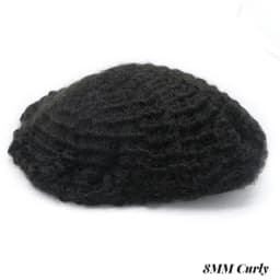 ISKIN Men Toupee Human Hair Curly Thin Skin PU Men's Capillary Prosthesis With Knots Indian Remy Hair System Unit Natural Wigs