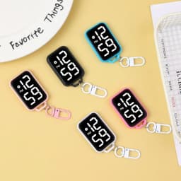 4/5 pcs Electronic Pocket Watch LED Keychain Nurse Pocket Watch Digital Watch for Student Backpacks Keys Pendant Timepiece