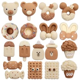 1-18Pcs Cookie Candy Popsicle Resin Mix Food Shoes Buckle Charms Cute Bear Donuts Clog Accessories DIY Kids Party Gift