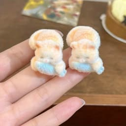 2pcs Cute Playful Kitten Eating Fish Plush Hair Clip Girl Heart Hair Clip Side Ducks Clip Cartoon Fashion Hair Accessories Girl