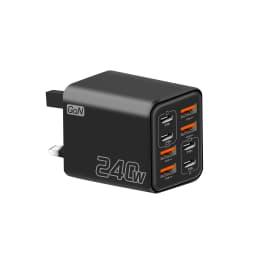 240W GaN 8 Ports Fast Charger UK Plug 4Type‑C PD +4USB‑A Multi Port Wall Charger Power Adapter For iPhone Samsung Xiaomi