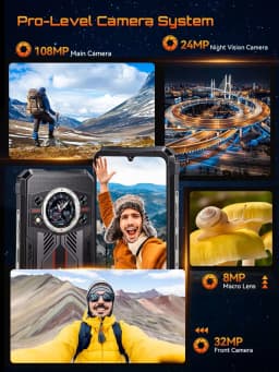 [Ship From UK] Cubot KingKong 11 Rugged Smartphone 5G 10200mAh 32GB(16+16) 256GB 108MP 6.72'' Mobile Phone Android 15 Cellphones